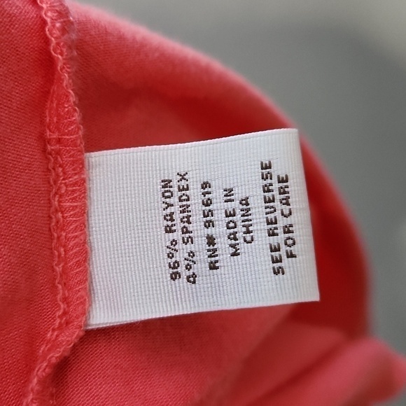 Fever WOMANS CORAL OPEN SHOLDER lONG FLOWY TOP SZ MEDIUM - Picture 5 of 7